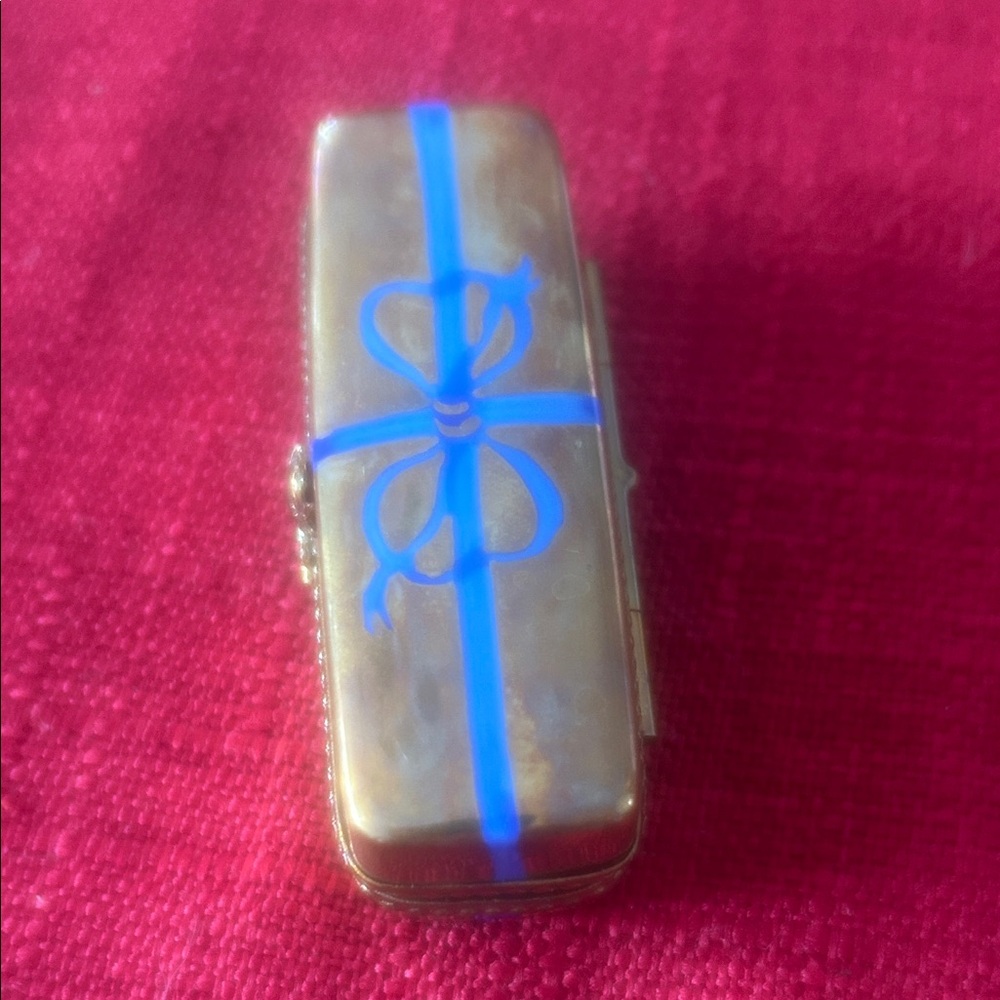 Limoges Gold and Blue Trinket Box